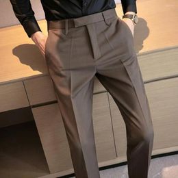 Men's Suits Men Formal Trousers Elegant British Style Suit Pants With Side Pockets For Business Wedding Events Groom