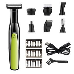 7 in 1 Shaver Mens Multifunctional Rechargeable Earbrow Nose Hair Trimmer Bikini Line Sensitive Shaving 240314