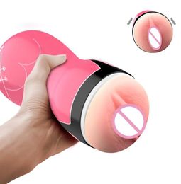 Masturbator Cup Artificial Pussy 3D Realistic Vagina Sex Toys for Adult Men Male Silicone Masturbation Sucking Cup Sex Shop Y200418138047