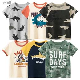 T-shirts 2024 Camouflage T Shirt Boys Childrens T-shirt Summer Cotton Short Sleeve Letter Print O-Neck Baby Tops Tees Kids ClothesC24319