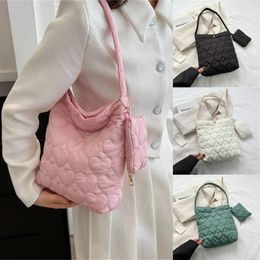 Totes Quilted Shoulder Bags Casual Solid Colour Down Cotton Padded Tote Large Capacity Handbags Women Girls