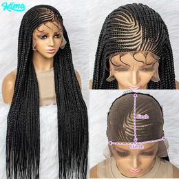 Synthetic Wigs Synthetic Lace Front Wigs Braided Wigs 13x6 Lace Front Braids Wig Knotless Box Braids Wigs With Baby Hair for Black Women 240328 240327