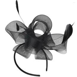 Bandanas Tea Party Hat Fascinator Hair Clip Accessory Pins Women White Ribbon Veil Retro Fascinators For