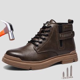Boots Safety Shoes Men Welding Shoes Indestructible Steel Toe Work Boots Women High Quality Antipuncture Protective Safety Boots