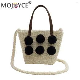 Totes Women Plush Shoulder Bags Soft Furry Satchel Bag Lightweight Fluffy Tote Handbag With Hairball Leisure For Girls