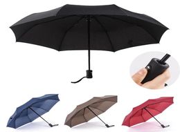 Automatic Umbrella Windproof Mens Black Compact Wide Auto Open Close Lightweight Umbrellas Rain Gear Black Red Blue Coffee8085352