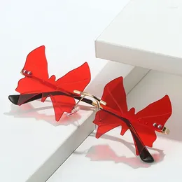 Sunglasses Butterfly Shape For Woman Hip Hop Style Rimless Sun Glasses Man Stage Performance Show Female Sunglass