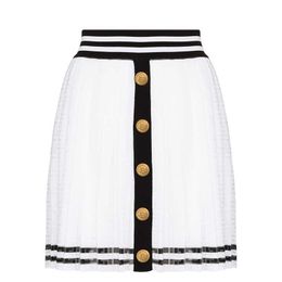 2022 Hot Sale Women Summer Skirt New Design Solid Colour High Elastic Waist A-Line Pleated Skirt Girl Mini Skirt for Casual