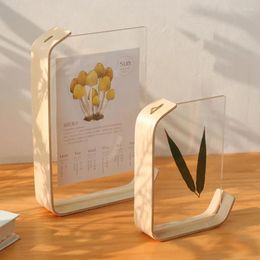 Frames Acrylic Wooden DIY Frame For Digital Pos Transparent Herbarium Display Holder Wedding Picture Calendar Decor