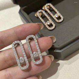 Stud Earrings Cmon Kstar S925 Sterling Silver Geometric Zircon Luxury Classic Jewellery Surprise Holiday Gift For Women Engagement