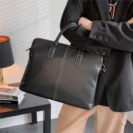 Men's Leather Briefcase For Documents Genuine Leather Laptop Bag Shoulder Bags Men Leather Briefcases Totes Designes Boys handbag purses