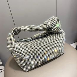Handle Rhinestones Evening bag silver Crystal Top Handle Bags for Women Purses and Handbags Luxury Designer banquet bag 240306