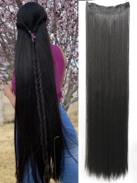 Piece Piece Synthetic 5 Clip In Hair Long Straight Hairstyle Hairpiece Black Brown Blonde 80CM Natural Fake Hair For Women