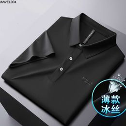 Designer High End Ice Silk Polo Shirt for Mens Short Sleeved Summer Thin Style Lapel T-shirt Quick Drying Casual Paul Half {category}