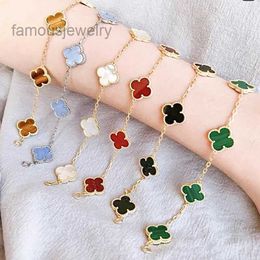 Cleef Four Leaf Van Vanclef Clover bracelet designer jewlery gold bracelets for woman luxury silver four leaf charm braclet Girls Friends Gifts 4 Leaves