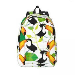 Backpack Laptop Unique Summer Exotic Bird Toucan And Leafs School Bag Durable Student Boy Girl Travel