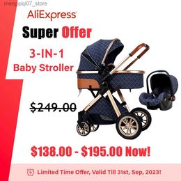 Strollers# 3-in-1 Baby Stroller Fast and Free Shipping Infant Carriage Neworn Pram Combo Portable Basket L240319
