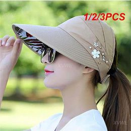 Wide Brim Hats 1/2/3PCS Foldable Sun Hat Breathable Cotton Simple Visor Caps Accessory Shade Beach-hat Casual Outdoor Uv Protection