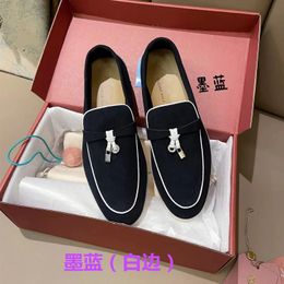 LP Shoes Women Loafers Loropi Flats Slip On Casual Dress Boat Shoes Luxury Designer Footwear Office Summer Walk Leisure A+++ Top Quality Soft Suede Leather