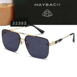 Maybachs Designer Sunglasses Sunshade Glasses Leopard Head Composite Metal Rimless Optical Frame Classic Rectangle Square Gold Luxury Maybachs Sunglasses 78