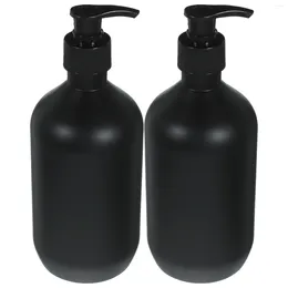 Liquid Soap Dispenser 2 Pcs 500ml Black Matte Shampoo Shower Gel Lotion Empty Bottle 2pcs Bathroom Hand Pump Refillable Container