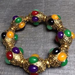 Strand Tibetan Silver Pure Copper Inspheration Inlaid Multi-Treasure Bracelet Accessories Jewellery