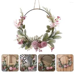 Decorative Flowers Artificial Garland Wedding Hanging Decor Spring Realistic Flower Wreath Plastic Pendant Door Window