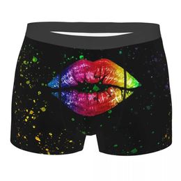 Underpants Men Female Lips Rainbow Underwear LGBT Bisexual Lesbian Queer Asexual Boxer Briefs Shorts Panties Homme Soft Underpants S-XXL 24319