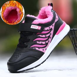 Shoes Winter Children Shoes Kids Sneakers Running Shoes Waterproof Nonslip Fur Warm Trainers Sport Shoes Pink Girls Chaussure Enfant