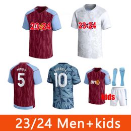 Luiz Ramsey 2023/2024 Home Away Soccer Jerseys Watkins Carlos Martinez McGinn Player Version Men Kids Kits