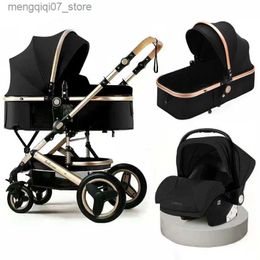 Strollers# baby stroller 3 in 1with car seatluxury baby carriage two-way stroller shock absorber for newborn trolley pushchair foldable L240319