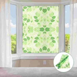 Window Stickers Green Leaf Frosted Film Anti Looking Waterproof Decal Glass Door