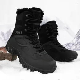 Boots 2024 Men's Shoes Men Military Desert Combat Mens Outdoor Camping Comfy Man Tactical Boot Warm Plush Fur Winter