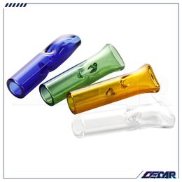 Glass Philtre Tip Flat Round Mouth Smoking Joint 9mm Clear Colourful holder for Dry Herb Tobacco Cigarette Rolling Paper