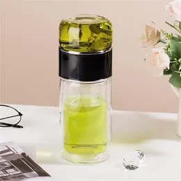 Wine Glasses 300ML Tea Water Separation Cup Double Wall Infuser Bottle Heat Resistant Philtre Home Office Drinkware