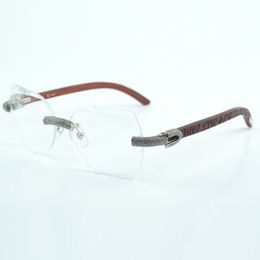 micropaved diamond and cut transparent lens 8300817 natural tiger or green or red wooden leg size 60-18-135 mm