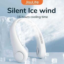 Electric Fans JISULIFE 78 Portable Neck Fan Provide Cooling Wind 4000 mAh USB Charging Mini Personal Fan Silent Neck Stick For Sports 240319