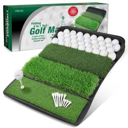 Aids Golf Mat Hitting Mat with Ball Tray Design Collapsible 4in1 Hitting Mat Portable Golf Practise Hitting Mat