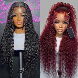 Synthetic Wigs AIMEYA Long Kinky Curly Synthetic Wigs Synthetic Lace Front Wig With Baby Hair For Women Natural Hairline Black Lace Wig Cosplay 240328 240327