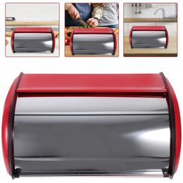 Plates Bread Storage Box Countertop Bin Metal Containers Mirror Light Kitchen Organizer