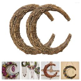 Decorative Flowers 2 Pcs Smilax Glabra Rattan DIY Wreath Material Rings Grape Vines Hand Woven Frame Making Natural