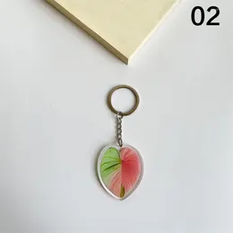 Keychains Acrylic Simulation Leaf Keychain Mobile Phone Pendant Key Ring Holder Fake Plant Chain Bags Hanging Ornament Accessories