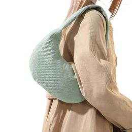 Totes Large Capacity Corduroy Shoulder Bag Solid Color Handbag Half-moon Shape Tote Dumpling Storage Velvet Underarm