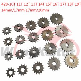 428 Chain Gear 10T 11T 12T 13T 14T 15T 16T 17T 18T 19T 14MM/17MM 17MM/20MM Motorcycle Front Engine Sprocket For 50cc to 125cc Scooter ATV Go Kart Quad Buggy Dirt Pro Pit Bike