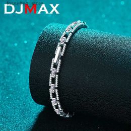 Charm Bracelets DJMAX 3-3.5CT S925 Sterling Silver D Colour Inlaid Moissanite Luxury Tennis Ladies Jewellery Free Shipping Wholesale L240319