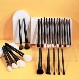 Makeup Brushes BEIYALI 24 Black Animal Hair Brush Sets Soft-bristled Loose Powder Concealer Professional