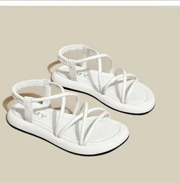 Sandals 2024 Women's Summer Flat Bottom Casual Beach Shoes Thick Sole Versatile Outwear Travel Daily