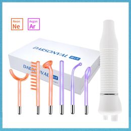 Devices High Frequency Electrode Wand With 6PCS Neon&Argon Electrotherapy Glass Tube Acne Spot Remover Beauty Face Machine Therapy Wand