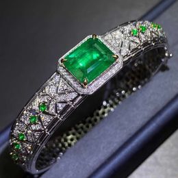 Micro New Emerald Bracelet With Full Two Tone Gold Inlaid Diamond And Noble Women S Bracelet Female Jewelry Bracelet
