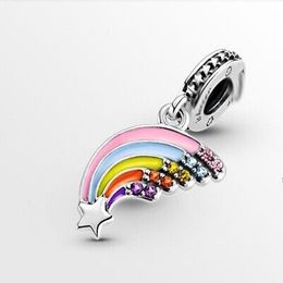 s925 Silver Colorful Rainbow Dangle Charm for Women Fashion Birthday Gift Thanksgiving Fit Charms Bead Bracelet Jewelry 799351C01 Fashion Jewel